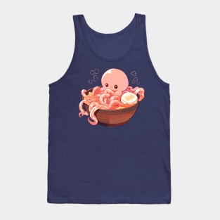 Cute Octopus in Ramen Bowl Tank Top